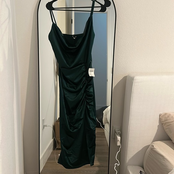 Windsor Dresses & Skirts - Hunter Green Cowl Neck Midi Dress